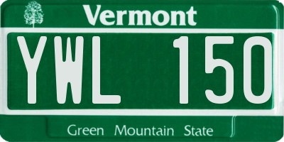 VT license plate YWL150