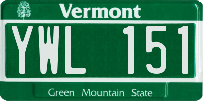 VT license plate YWL151