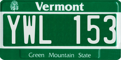 VT license plate YWL153