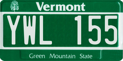 VT license plate YWL155