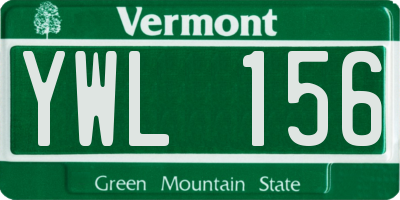VT license plate YWL156