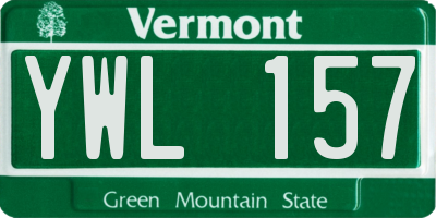 VT license plate YWL157