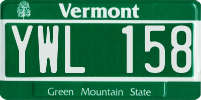 VT license plate YWL158