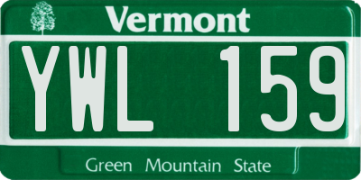 VT license plate YWL159