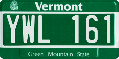 VT license plate YWL161