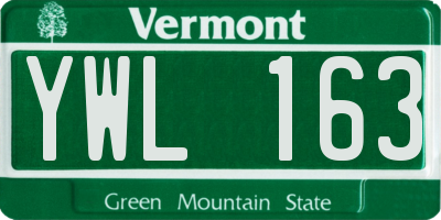 VT license plate YWL163