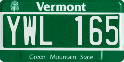 VT license plate YWL165