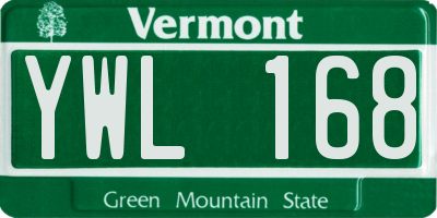VT license plate YWL168