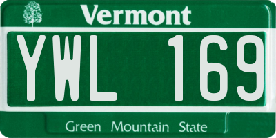 VT license plate YWL169