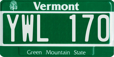 VT license plate YWL170