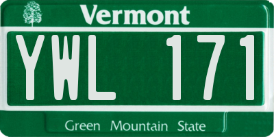 VT license plate YWL171