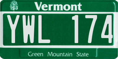 VT license plate YWL174