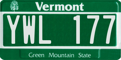VT license plate YWL177