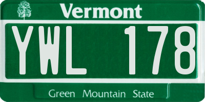 VT license plate YWL178