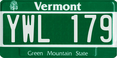 VT license plate YWL179