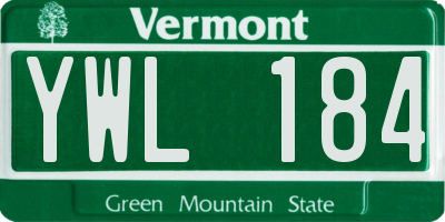 VT license plate YWL184