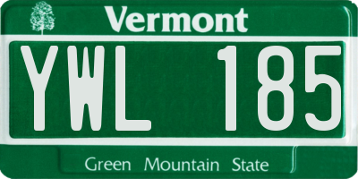 VT license plate YWL185