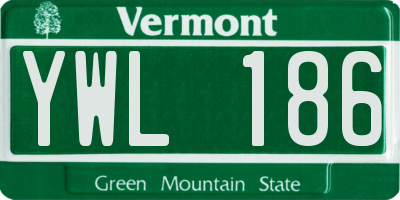 VT license plate YWL186