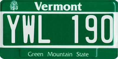 VT license plate YWL190