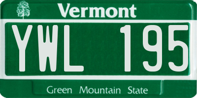 VT license plate YWL195