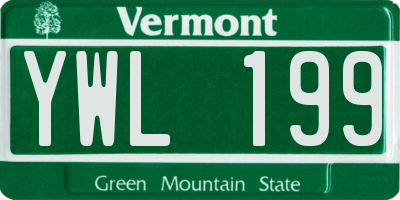 VT license plate YWL199