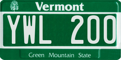 VT license plate YWL200