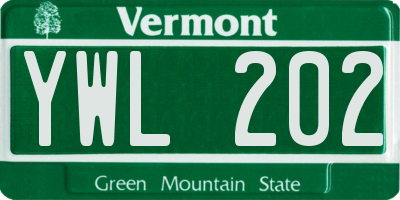 VT license plate YWL202