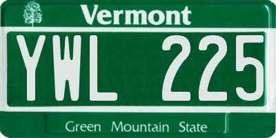 VT license plate YWL225
