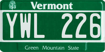 VT license plate YWL226