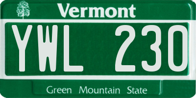 VT license plate YWL230