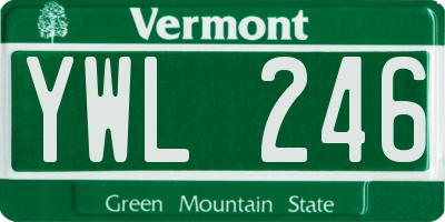 VT license plate YWL246