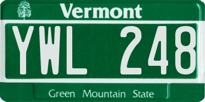 VT license plate YWL248
