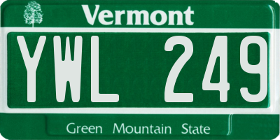 VT license plate YWL249