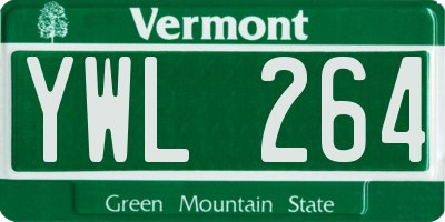 VT license plate YWL264