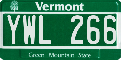 VT license plate YWL266