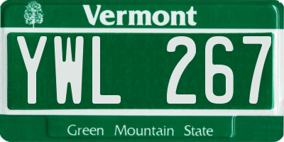 VT license plate YWL267
