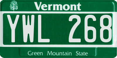 VT license plate YWL268