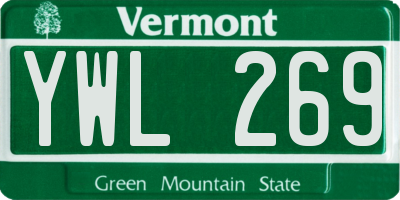 VT license plate YWL269