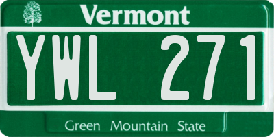 VT license plate YWL271