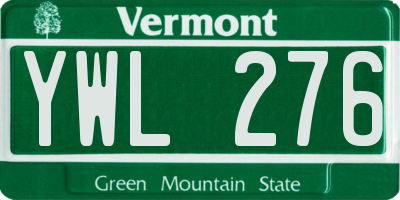 VT license plate YWL276