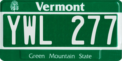VT license plate YWL277