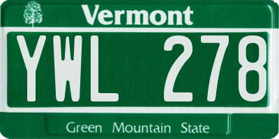 VT license plate YWL278