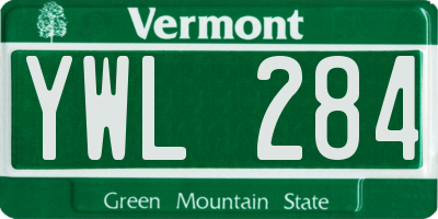 VT license plate YWL284
