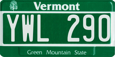 VT license plate YWL290