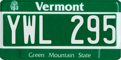 VT license plate YWL295