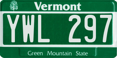 VT license plate YWL297