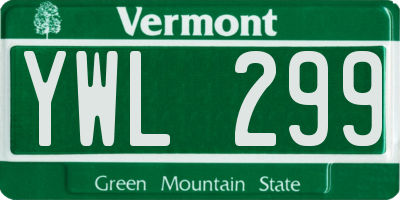 VT license plate YWL299