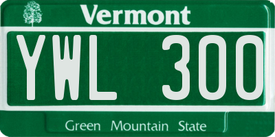 VT license plate YWL300