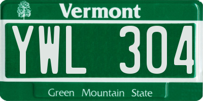 VT license plate YWL304