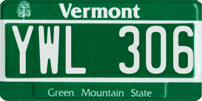 VT license plate YWL306